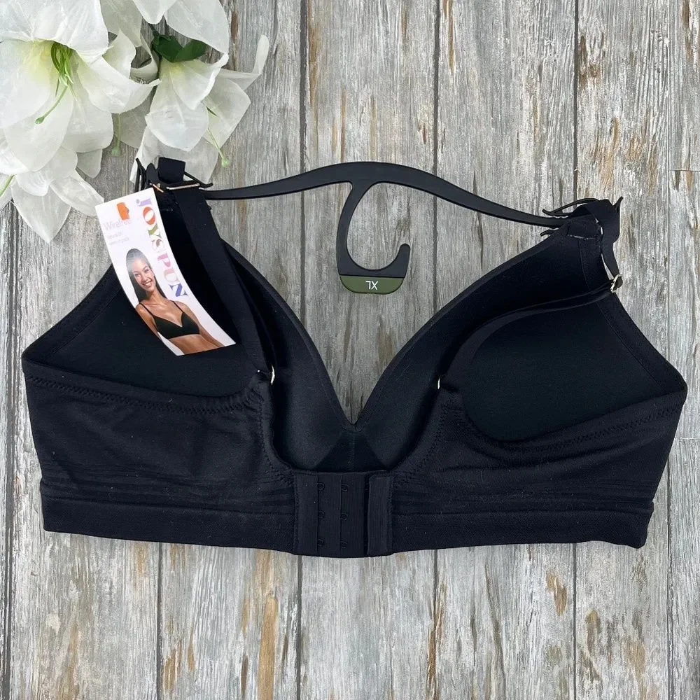 Women's Seamless Light Lift Wireless Bra Black Size XL